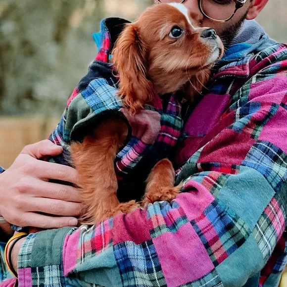 The Vermont Flannel Co Patchwork Dog Jacket Plaid Teacup XXS - Picture 2 of 7